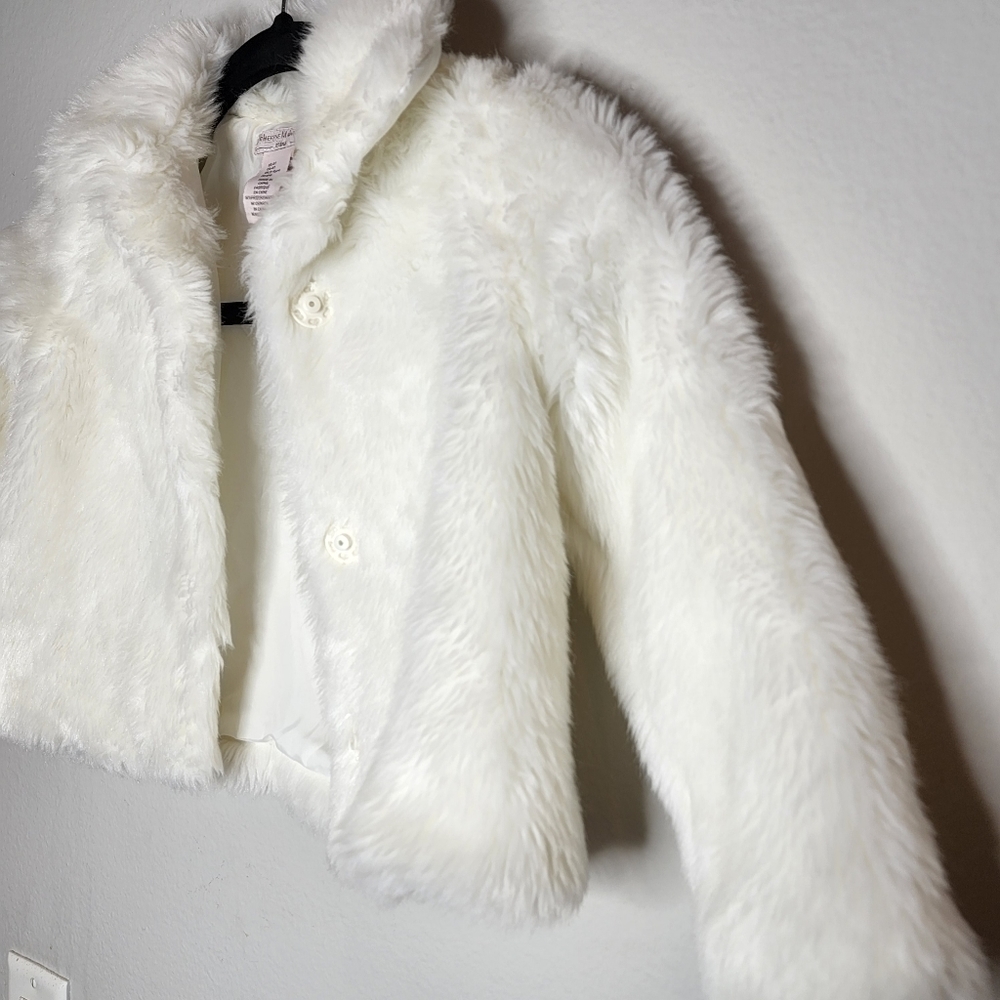Catherine Malandrino Faux Fur Soft Cream Jacket Kids Size 4T